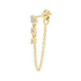Fine Diamond Linked Tennis Earring in 14ct Solid Gold - Single
